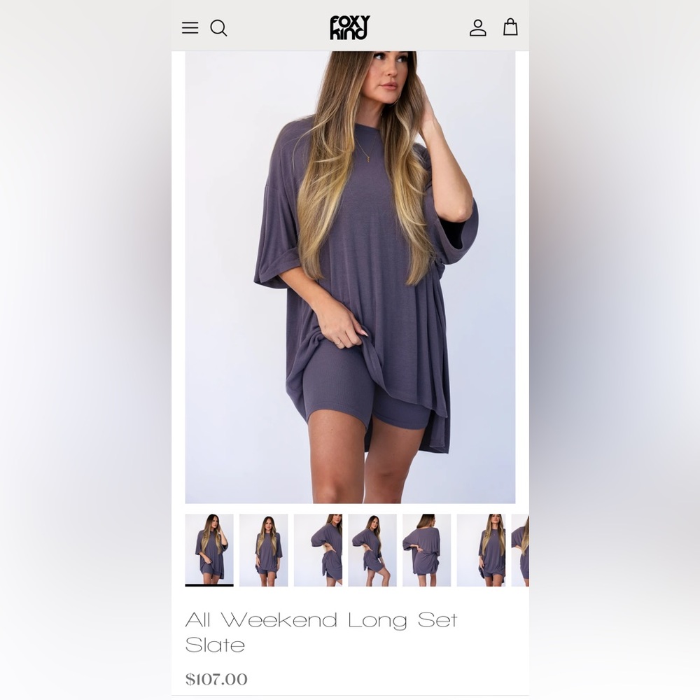 Foxy Kind All Weekend Long Set - Color Slate - Size S/M